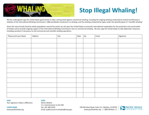 Petition Against Illegal Whaling