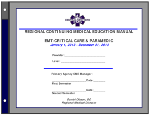 EMT-Critical Care Paramedic CME Manual