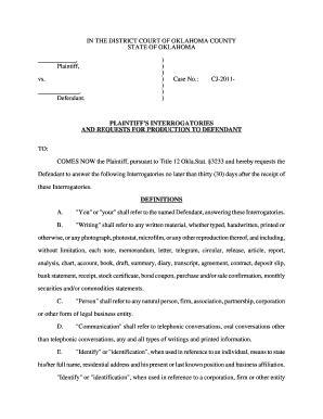 Plaintiff's Interrogatories and Requests for Production