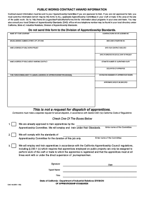California Public Works Contract Award Information