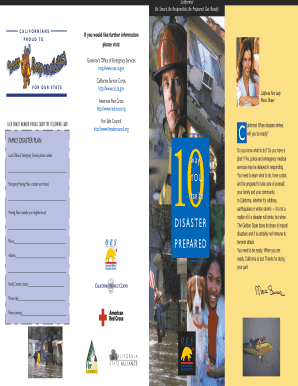 California Be Smart Be Responsible Be Prepared Get