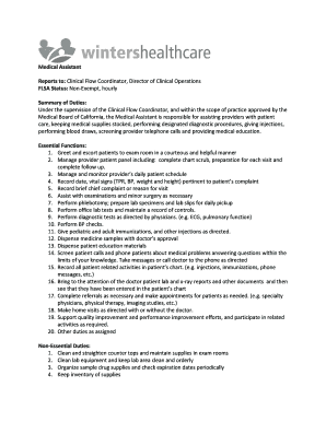 Medical Assistant Job Description