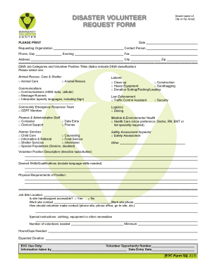 Disaster Services Worker Volunteer Application