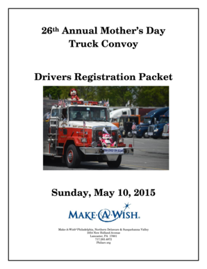 Truck Convoy Drivers Registration Packet - Make-A-Wish - Philasv Wish ...