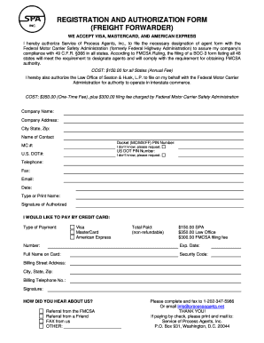 Freight Forwarder Authority Application Form