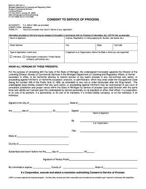 Michigan Consent to Service of Process