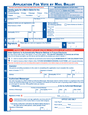 Vote by Mail Ballot Application