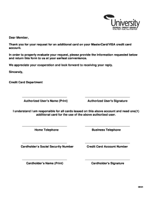 Credit Card Additional Card Request Form