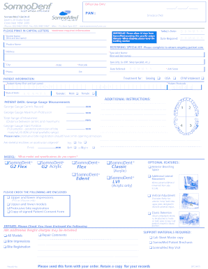SomnoMed Dental Device Order Form