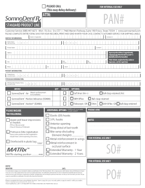 SomnoDent Prescription Form