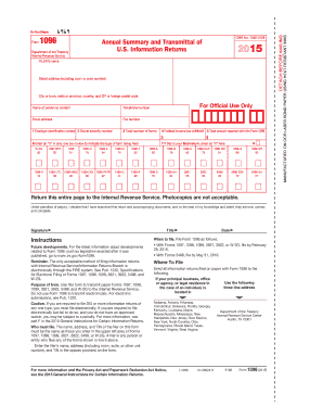 Form 1096 Annual Summary and Transmittal