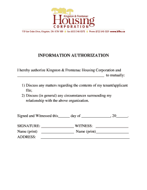 Information Authorization Form