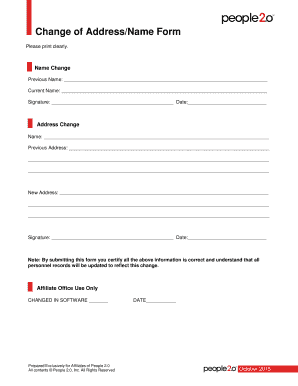 Change of Address/Name Form