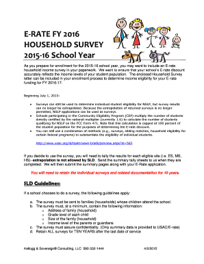 E-Rate Household Survey Form