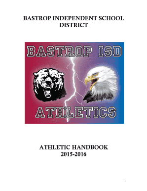 Bastrop ISD Athletic Handbook 2015-2016