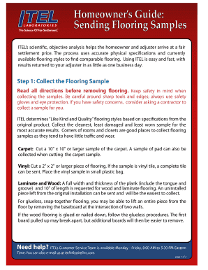 Homeowner's Flooring Test Request Form