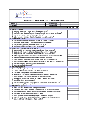 PSU General Workplace Safety Inspection Form