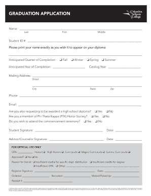 Graduation Application Form