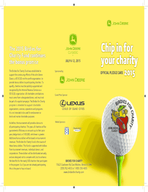 Birdies for Charity Pledge Card