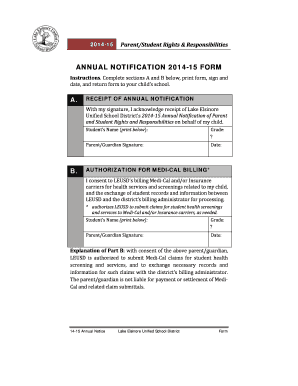 ParentStudent Rights-English - Lake Elsinore Unified School District