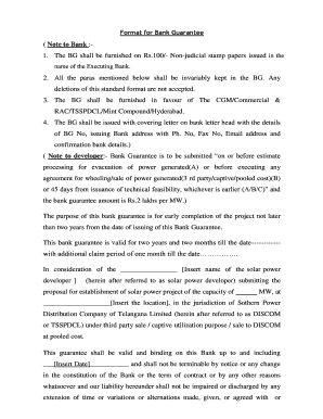 Sbi bank guarantee format - Note to Bank - 1 The BG shall be furnished on Rs100