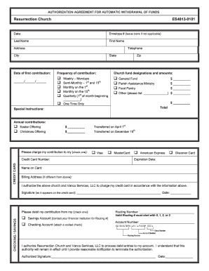 Authorization Agreement for Automatic Fund Withdrawal