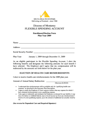 Flexible Spending Account Enrollment Form