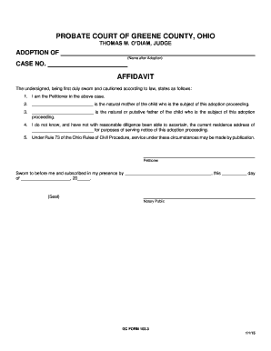 Ohio Adoption Affidavit
