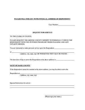 Request for Service Form