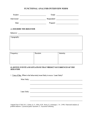 Functional Analysis Interview Form