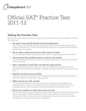 SAT Practice Test 2011-12