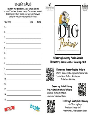 Summer Reading Challenge Form