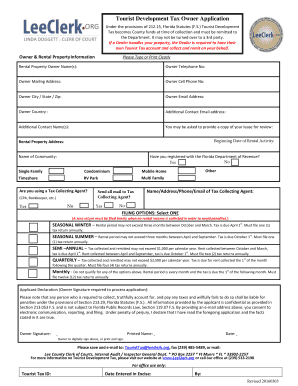 Florida Tourist Development Tax Owner Application