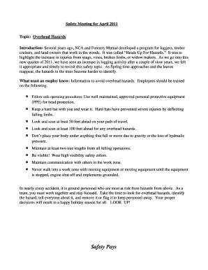 Safety Meeting Agenda Template