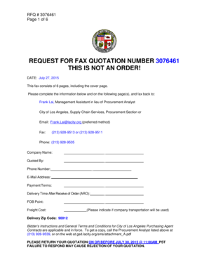 Request for Quotation Form