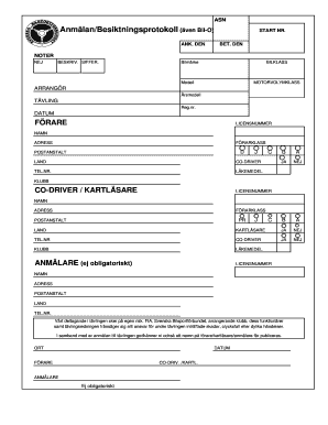 Rally Car Inspection Report
