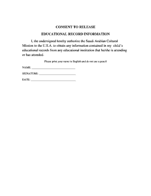 Consent to Release Educational Records
