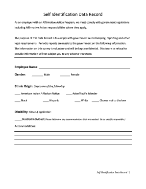 Self Identification Data Record