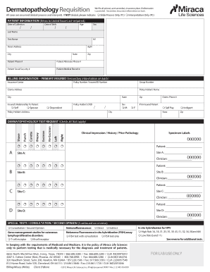 Dermatopathology Requisition Form
