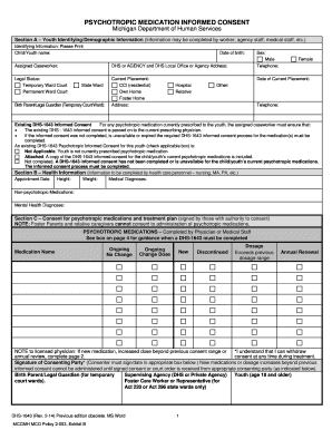 Michigan Psychotropic Medication Informed Consent