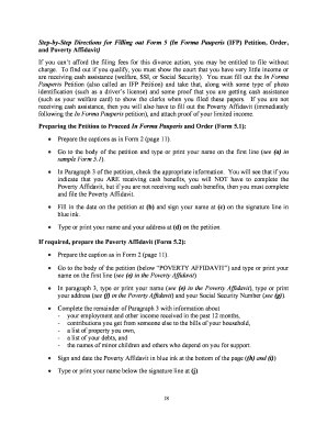 In Forma Pauperis Petition and Poverty Affidavit