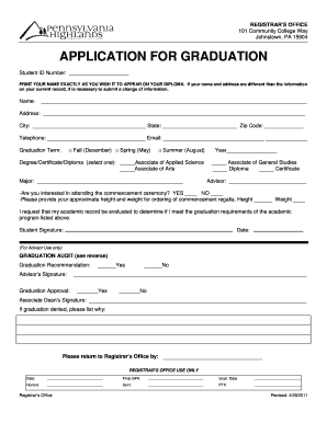 Application for Graduation