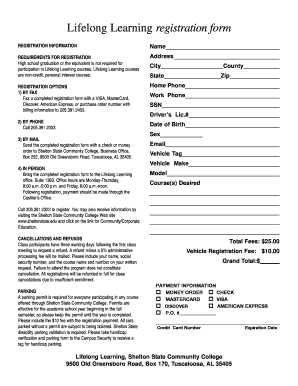 Lifelong Learning Registration Form