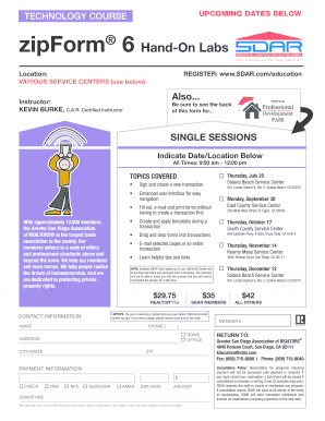 zipForm® 6 Hand-On Labs Registration Form