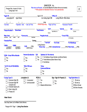 SANDICOR Listing Input Form
