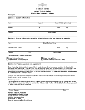 Proctor Agreement Form