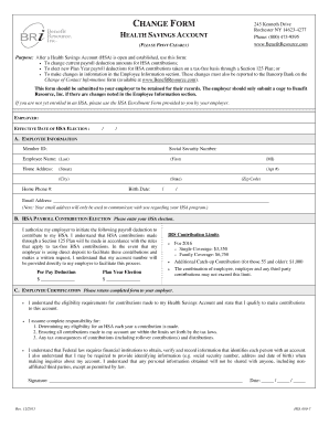 Health Savings Account Change Form