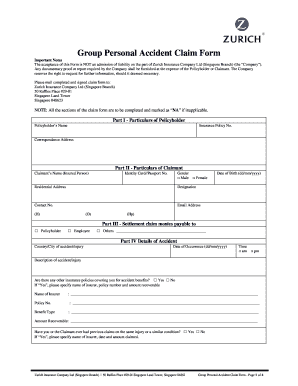 Group Personal Accident Claim Form