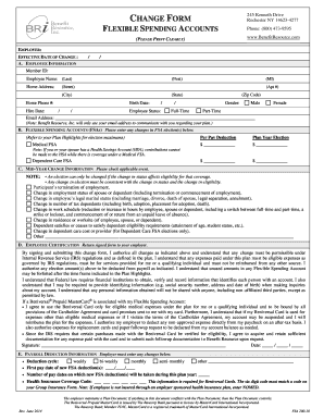 Flexible Spending Account Change Form