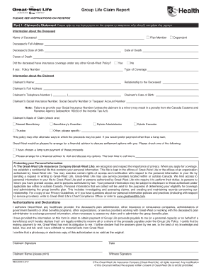 Group Life Claim Report